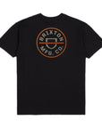 Brixton Crest II S/S Standard Tee - Black/Persimmon Orange