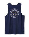 Brixton Crest Tank Top - Washed Navy/Off White