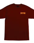 Santa Cruz X Thrasher Flame Dot S/S T-Shirt - Burgundy